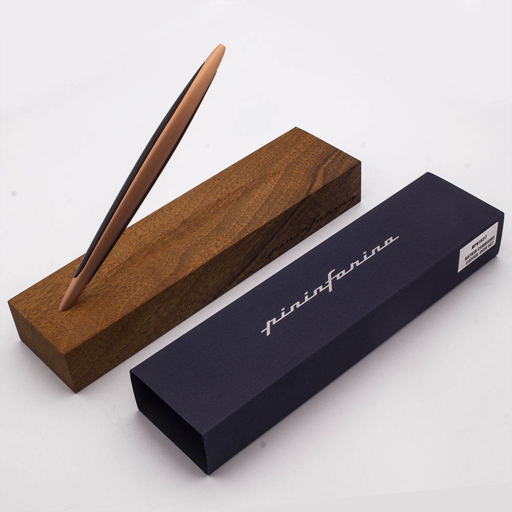 Pininfarina Cambiano Inkless Pen Desk Set - Copper w Black Wood